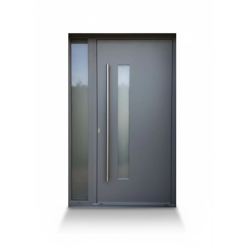 Porte d’entrée aluminium Schüco ADS 60 CH 1 vantail + 1 tierce